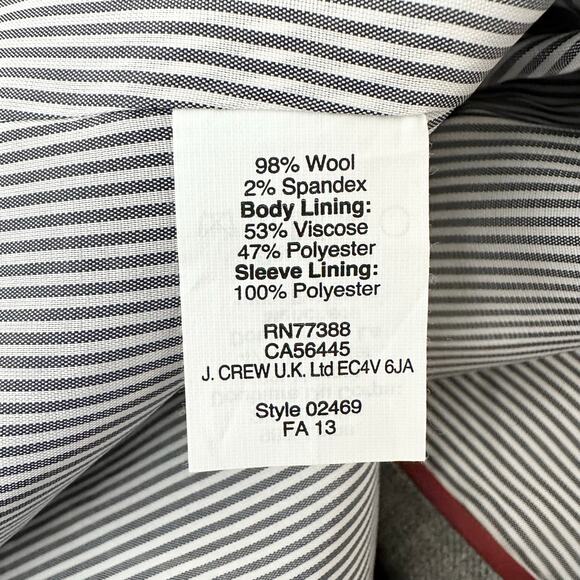 J. Crew Wool Schoolboy Blazer Gold Buttons | Light Gray | SZ 4 - Picture 10 of 11